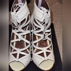 Cream scrappy heels